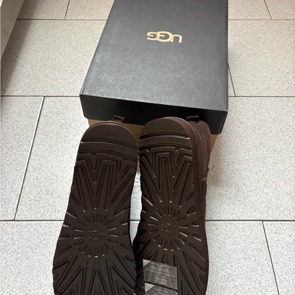 UGG Classic Mini Boot - Chocolate Brown Suede - Picture 5 of 8